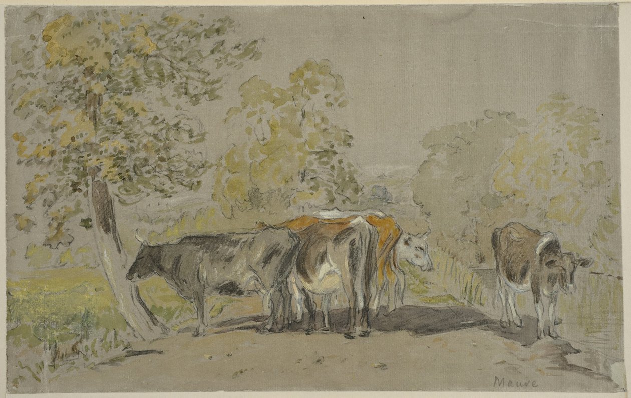 Paisagem com gado de Anton Mauve