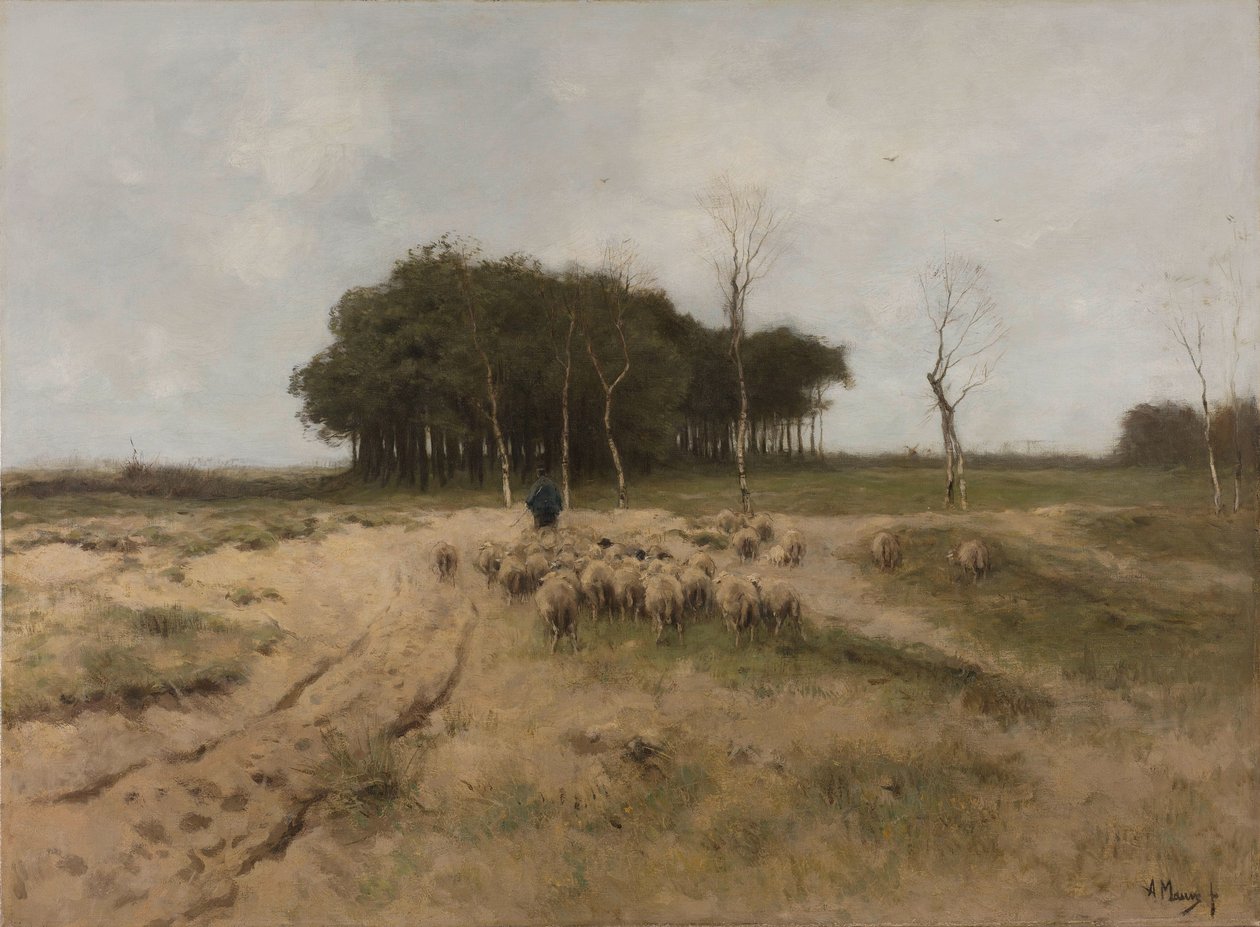 Na charneca perto de Laren Heide em Laren de Anton Mauve