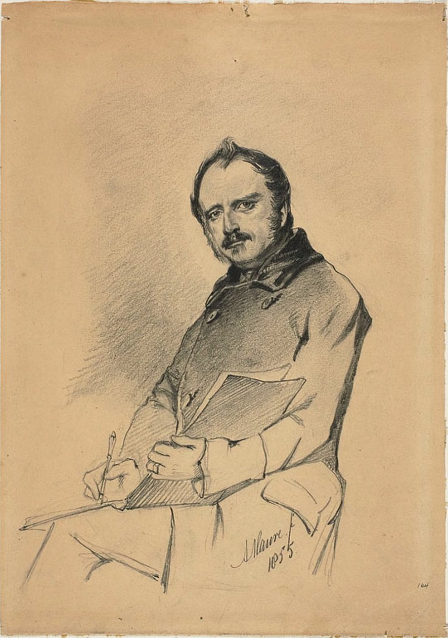 Retrato de um homem escrevendo de Anton Mauve