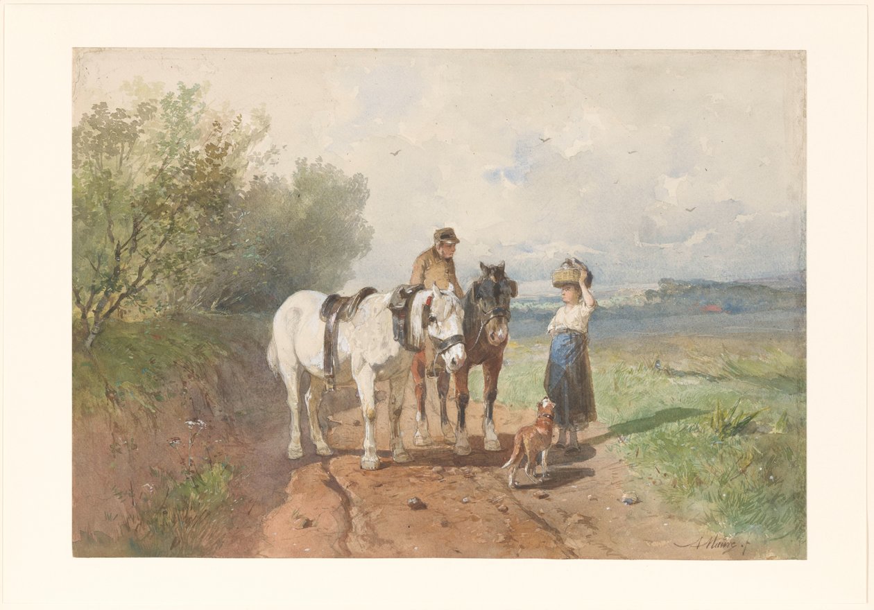 Bate-papo em uma estrada rural de Anton Mauve