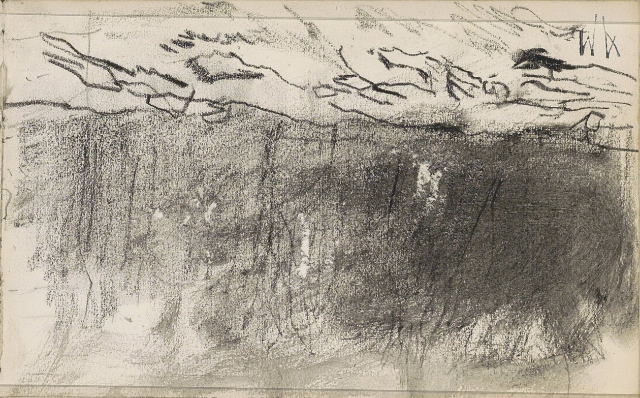 Campo no limite de uma floresta de Anton Mauve