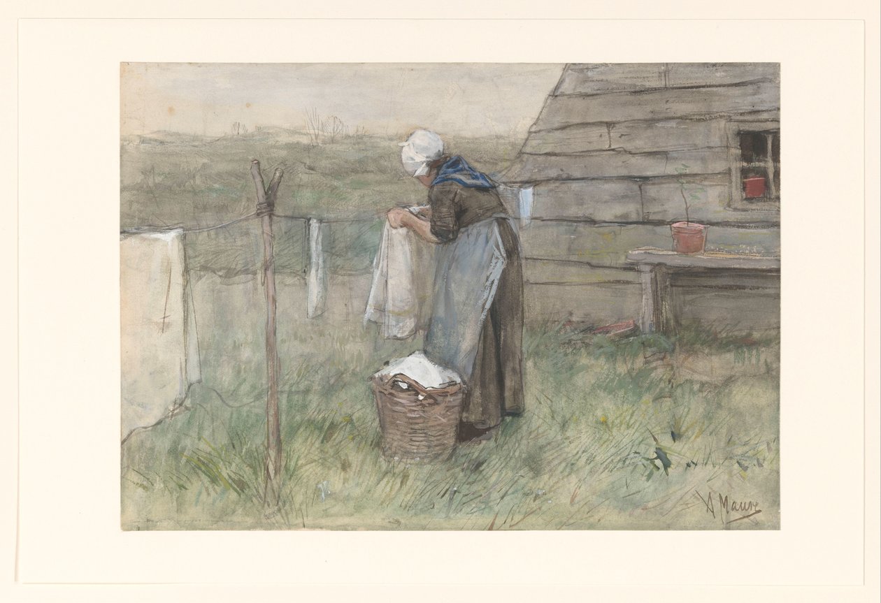 Mulher num estendal de Anton Mauve