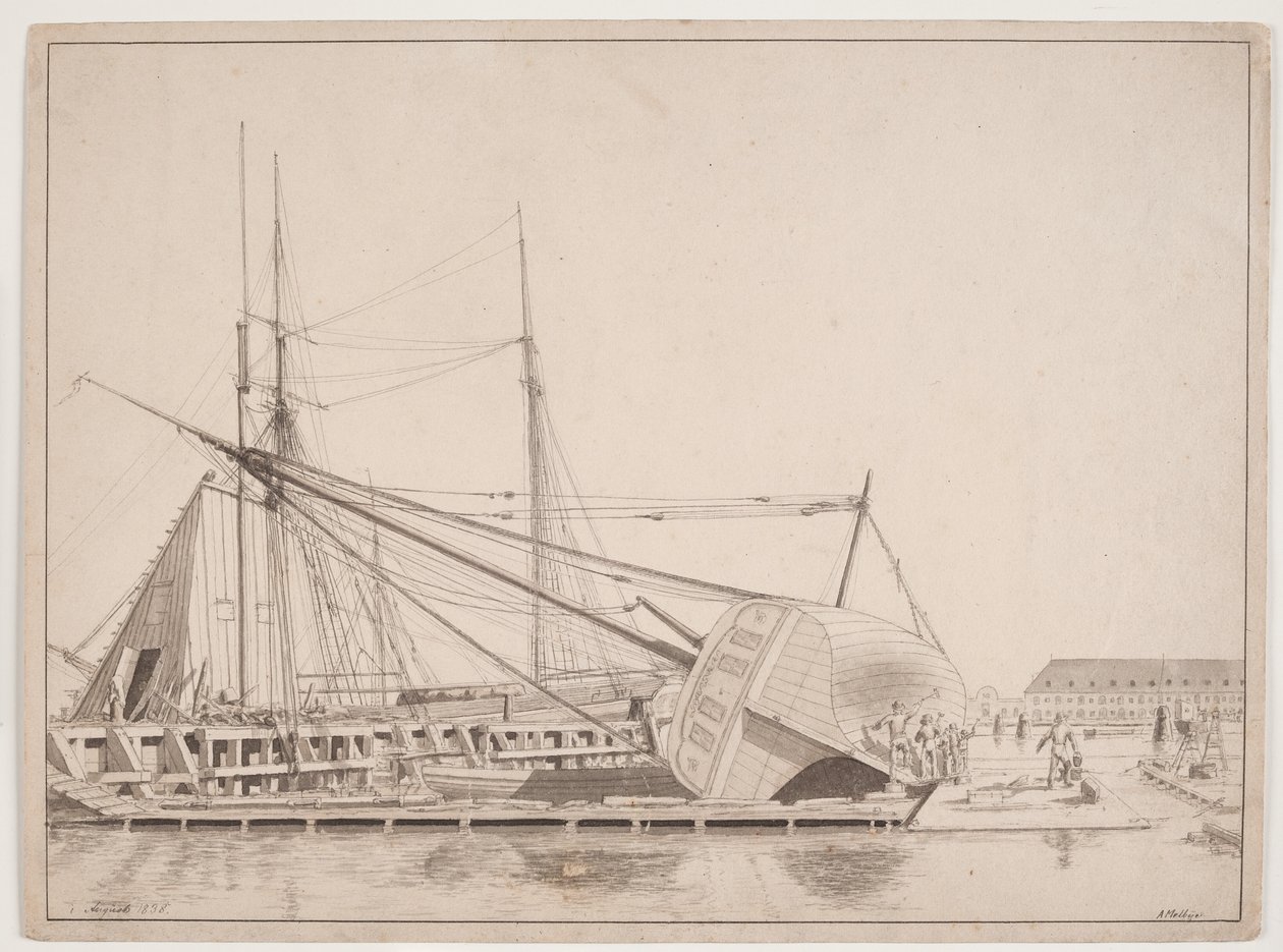 Por um Estaleiro. Porto de Copenhague de Anton Melbye