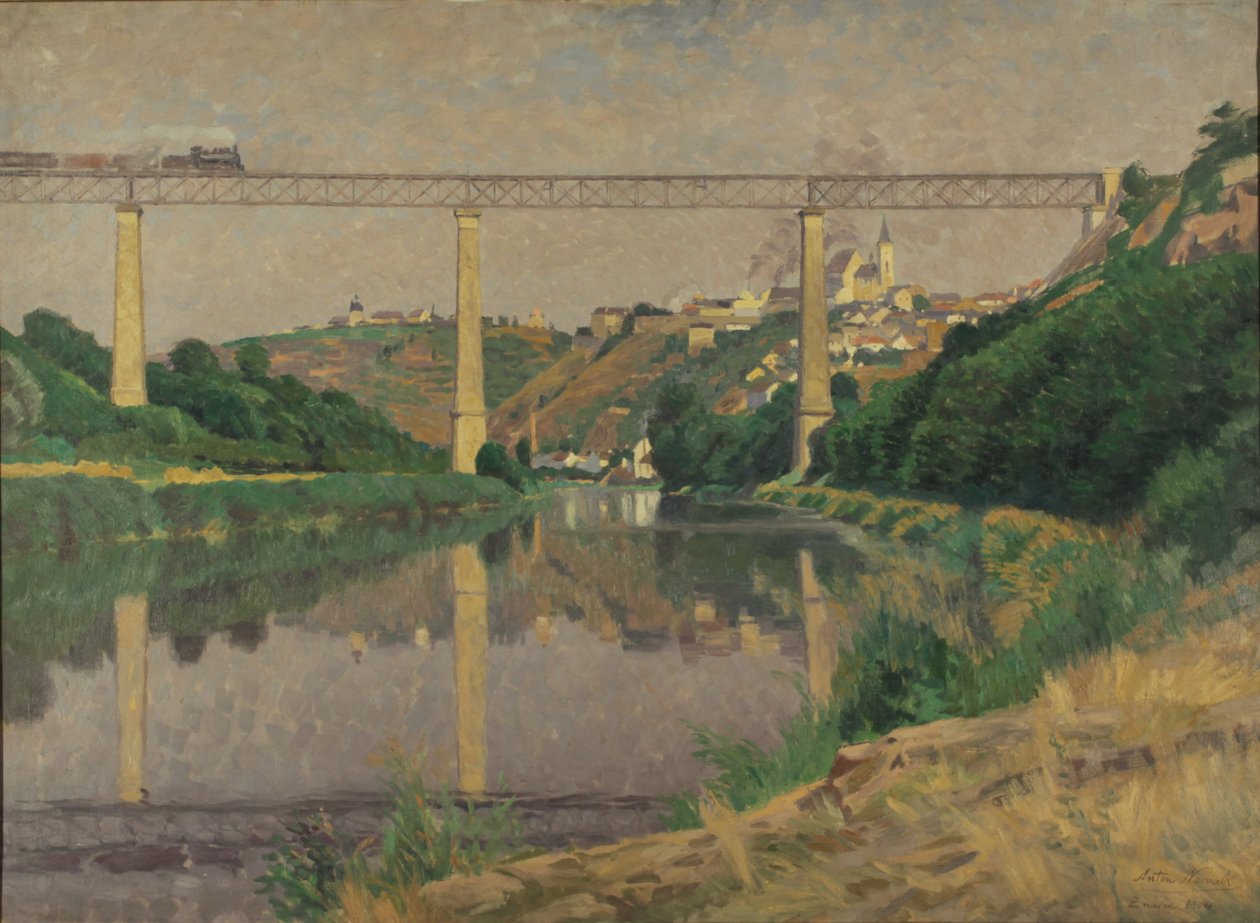 Esloveno: Cidade com uma ponte ferroviária de Anton Nowak
