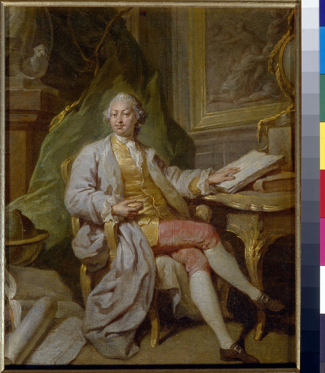 Retrato de L Henninger - Peinture de Anton Pavlovich Losenko (1737-1773), huile sur toile (31,5x26cm), vers 1760 - (Retrato de L Henninger, Óleo sobre tela por Anton Pavlovich Losenko de Anton Pavlovich Losenko