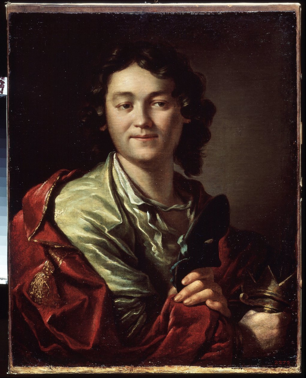 Portrait du comedien Fedor (Fyodor) Volkov (vers 1729-1763), fondateur du premier theatre russe (Retrato de F. Volkov, o fundador do primeiro teatro russo). Peinture de Anton Pavlovich Losenko (1737-1773), huile sur toile de Anton Pavlovich Losenko