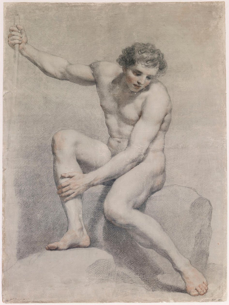 Um nu masculino sentado de Anton Raphael Mengs