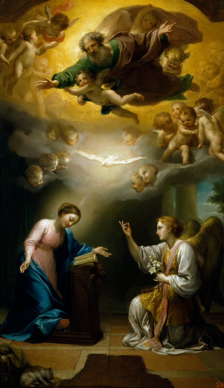 Anunciação, de Anton Raphael Mengs, Circa 1767, óleo sobre tela de Anton Raphael Mengs