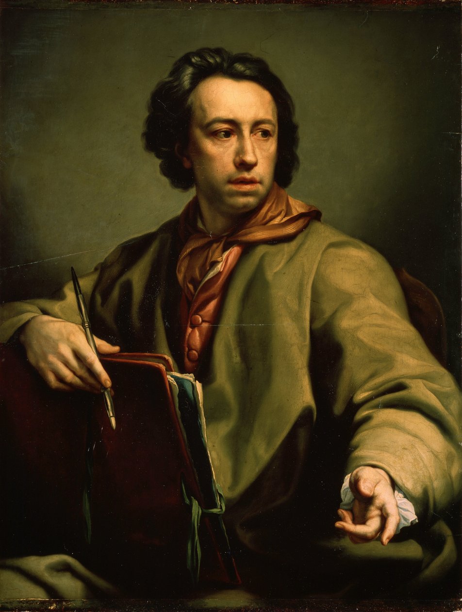 Auto-retrato. Pintura de Anton Raphael Mengs (1728-1779), ca. 1775. Óleo sobre madeira. Arte alemã, estilo clássico. Museu Hermitage, São Petersburgo. de Anton Raphael Mengs