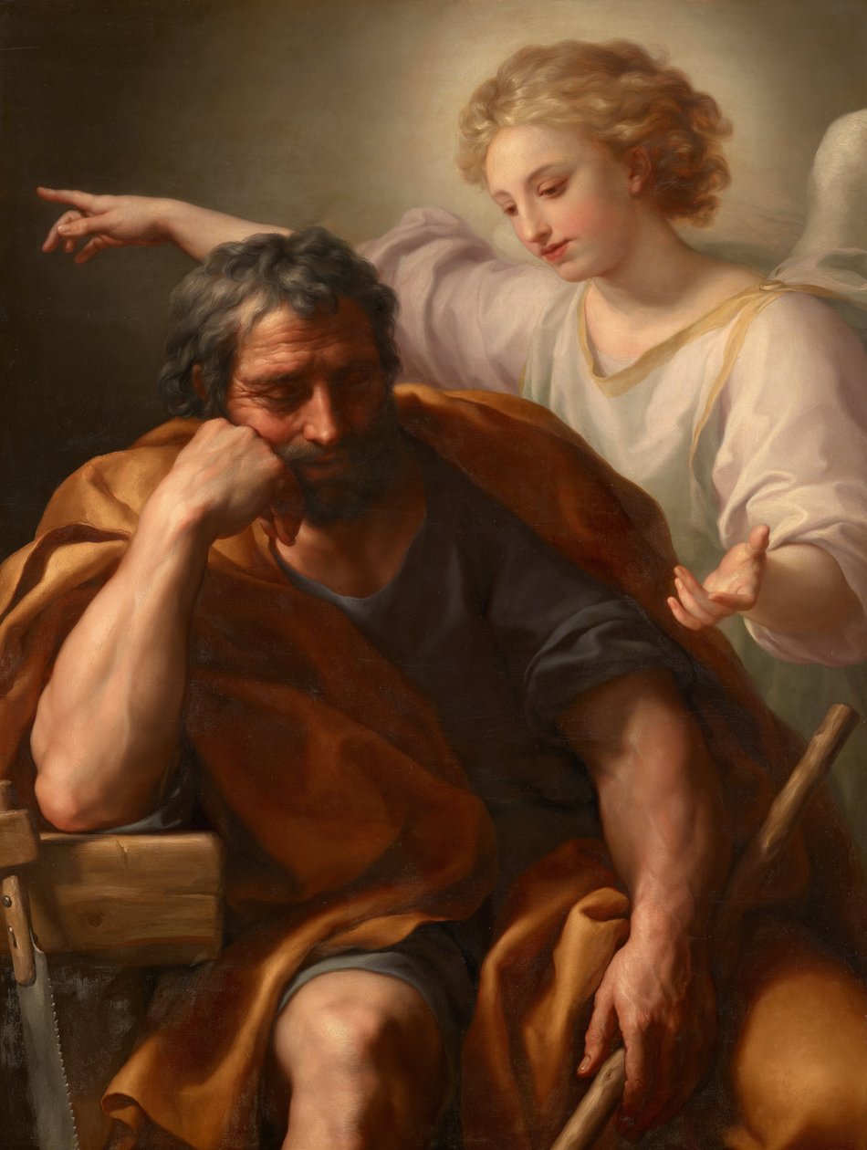 Alemão: Traum des Hl. Joseph O sonho de São José de Anton Raphael Mengs