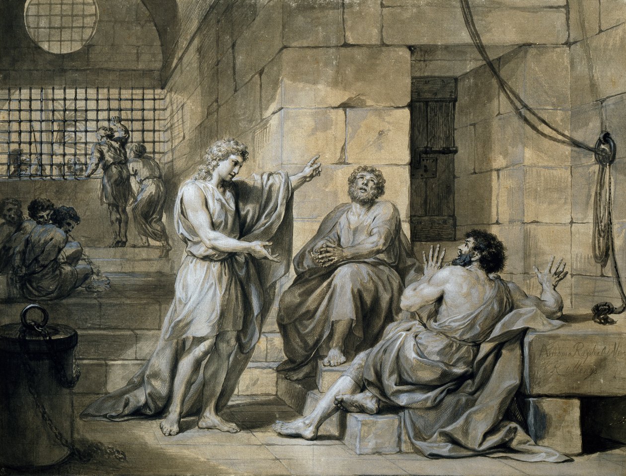 Joseph of Egypt in Prison, de Anton Raphael Mengs, mídia mista de Anton Raphael Mengs