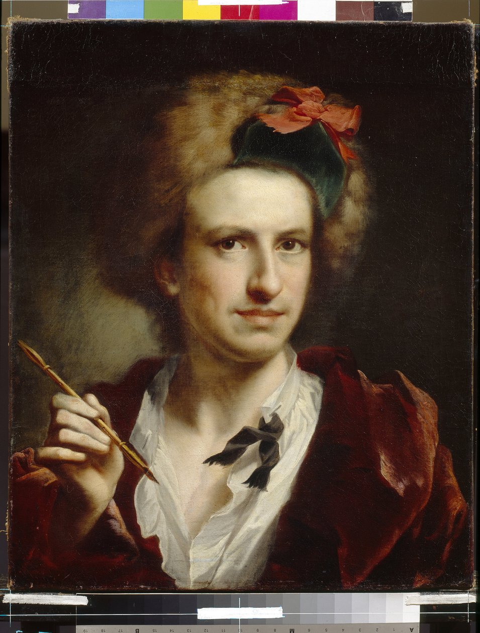 Retrato do gravador Francesco Bartolozzi (1728-1813). Pintura de Anton Raphael Mengs (1728-1779), óleo sobre tela. arte alemã de Anton Raphael Mengs