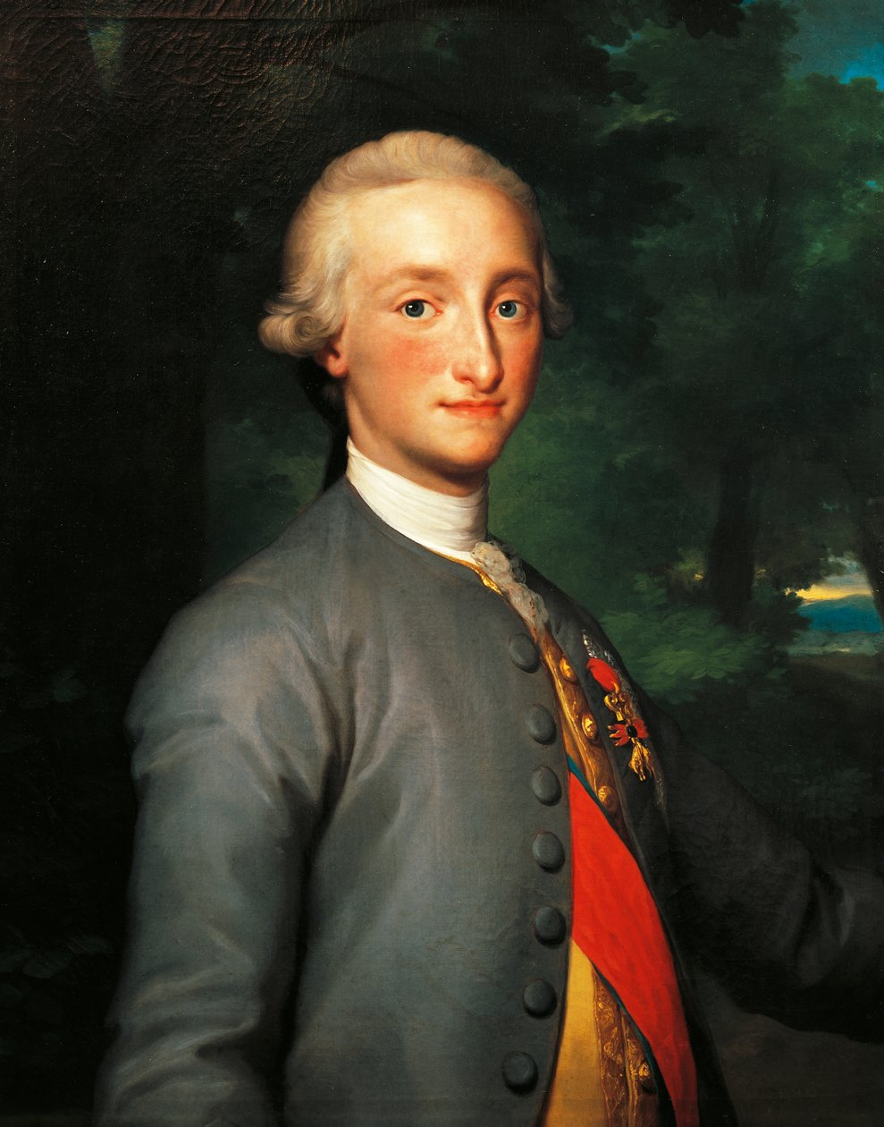 Retrato de Carlos IV de Bourbon, Príncipe das Astúrias e Rei de Espanha, de Anton Raphael Mengs, pintura de Anton Raphael Mengs