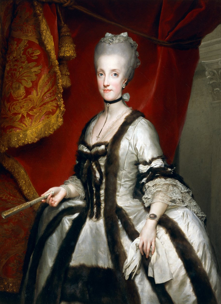Retrato de Maria Carolina da Áustria, Rainha de Nápoles, de Anton Raphael Mengs de Anton Raphael Mengs