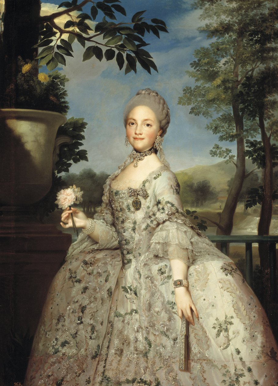 Retrato de Maria Luisa de Parma como princesa das Astúrias, ca 1764-1765 de Anton Raphael Mengs