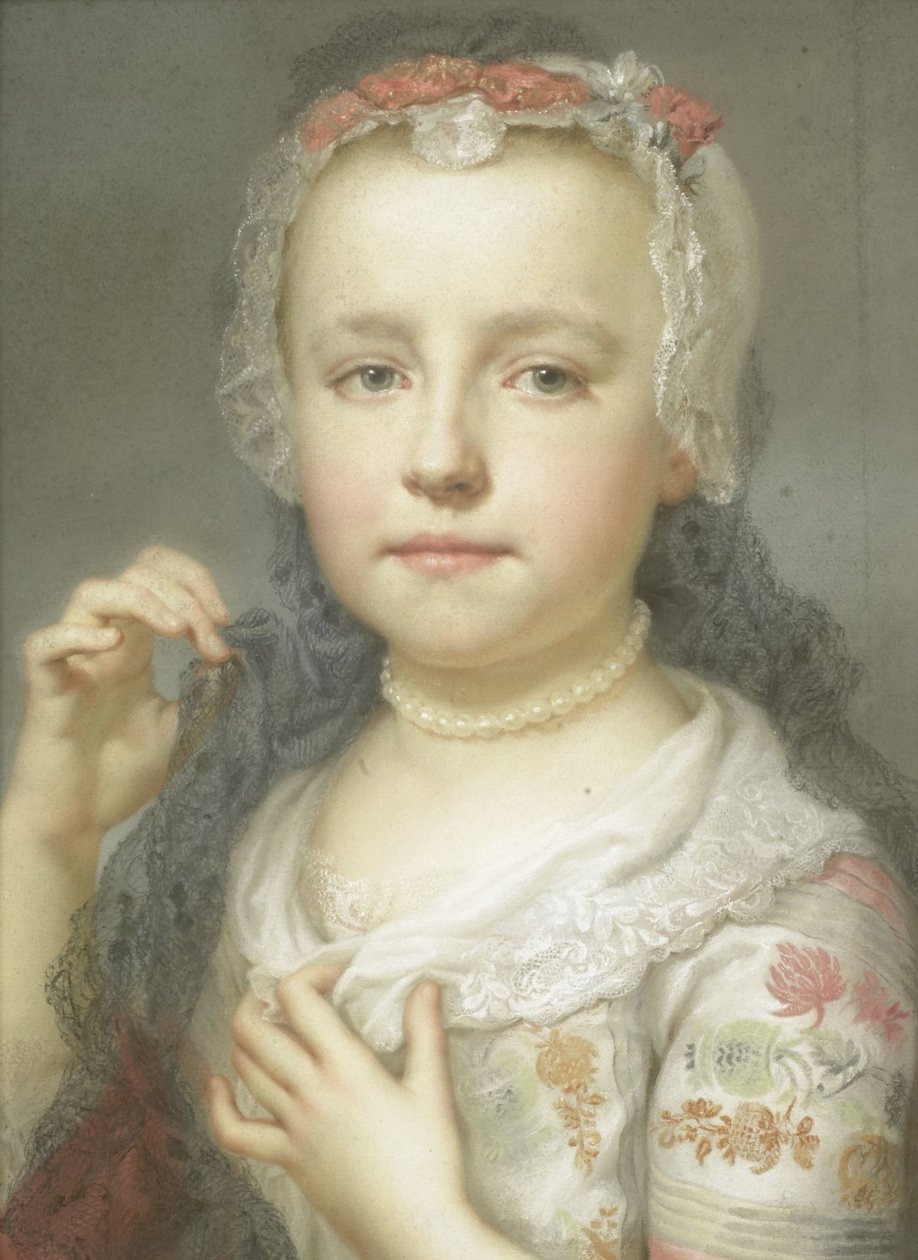Retrato de uma jovem, possivelmente Julie Carlotta Mengs, irmã do artista, 1742-44 de Anton Raphael Mengs