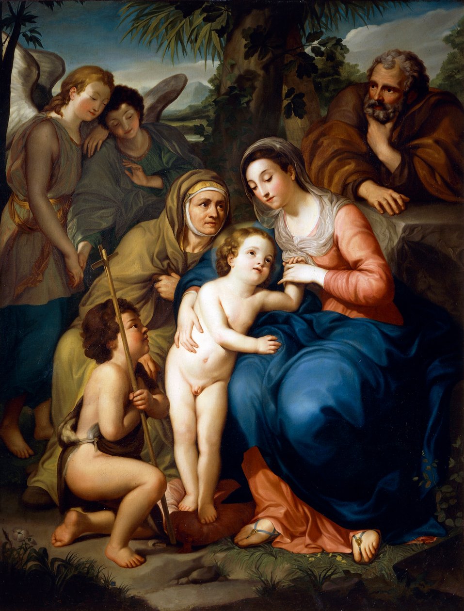 A Sagrada Família com Santa Isabel, São João Batista e dois anjos, de Anton Raphael Mengs de Anton Raphael Mengs
