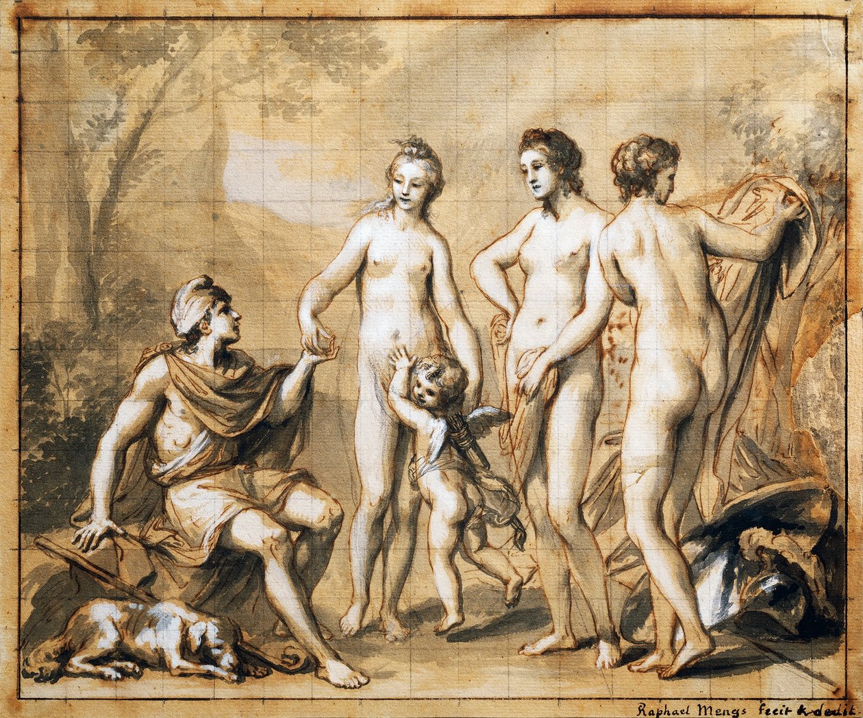 O Julgamento de Paris, por Anton Raphael Mengs de Anton Raphael Mengs