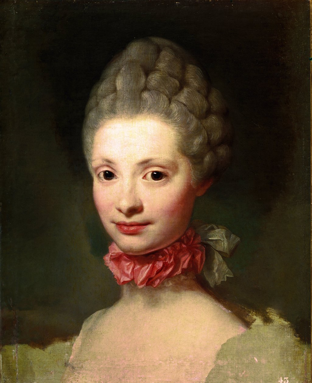 Retrato inacabado de Marie Louise de Bourbon-Parma (óleo sobre tela de Anton Raphael Mengs