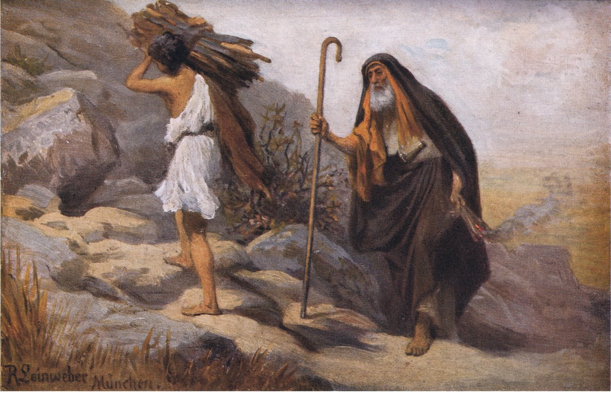 O sacrifício de Isaac, de Hulberts História da Bíblia, publicado por The John Winston Company, 1932 de Anton Robert Leinweber