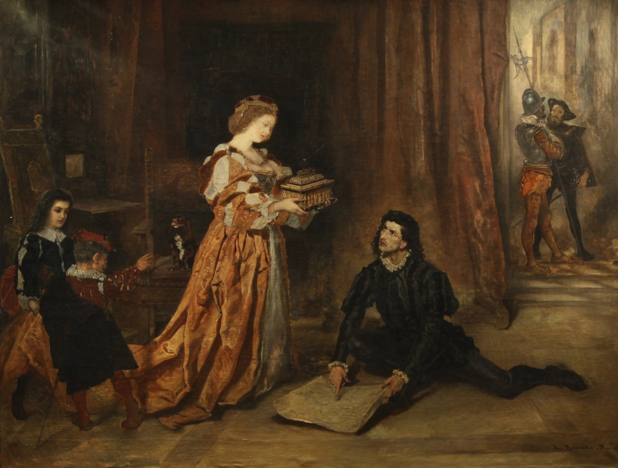 Colombo e rainha Isabella de Anton Romako