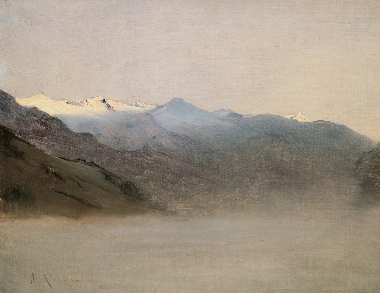 O Vale de Gastein na névoa de Anton Romako