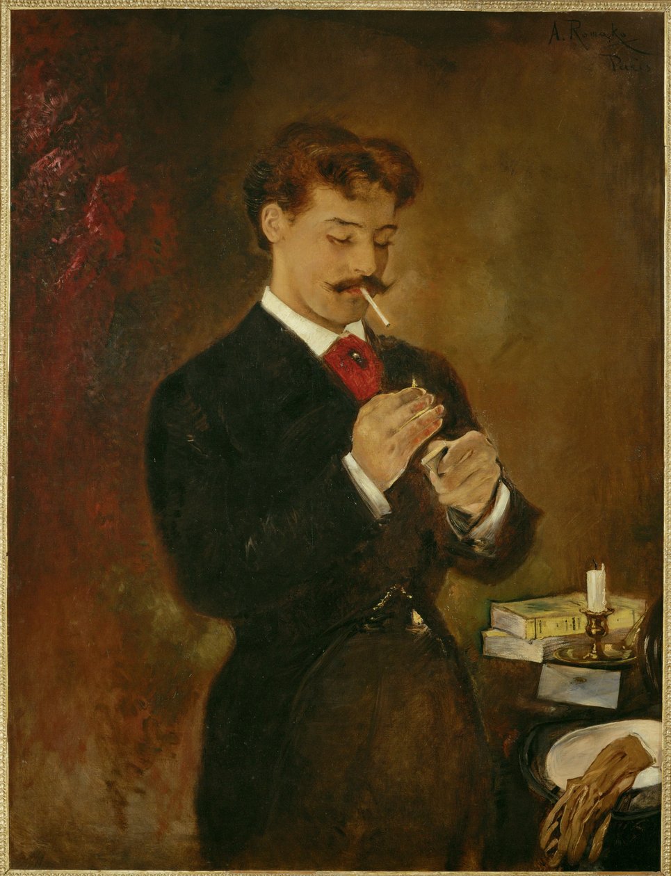 Retrato de um jovem ... (pintura sobre tela) de Anton Romako
