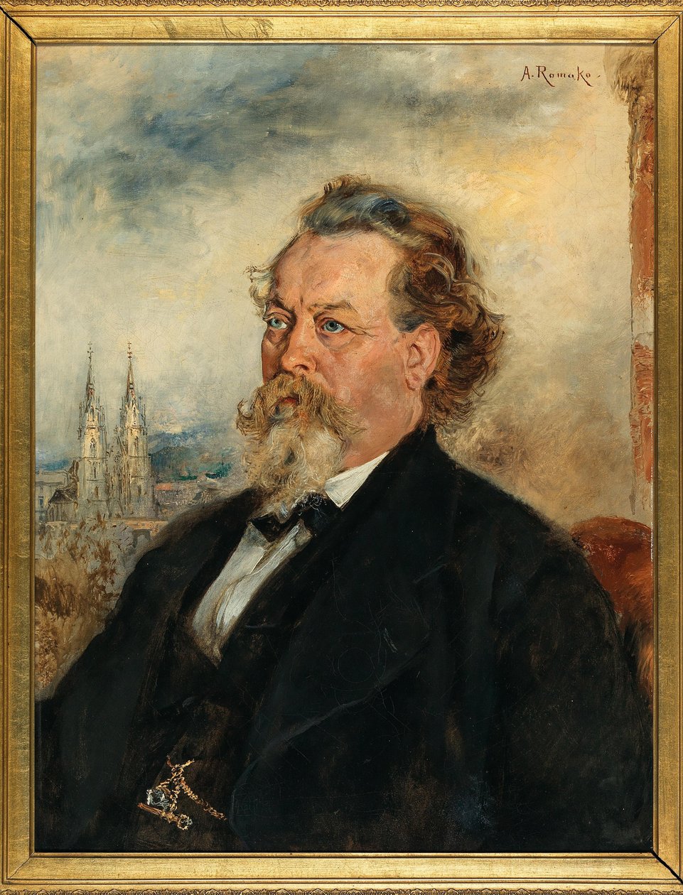 Retrato do Arquitecto Wilhelm Bücher 1824-1888. de Anton Romako