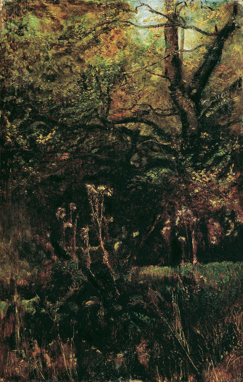 Clareira da floresta com cardos de Anton Romako