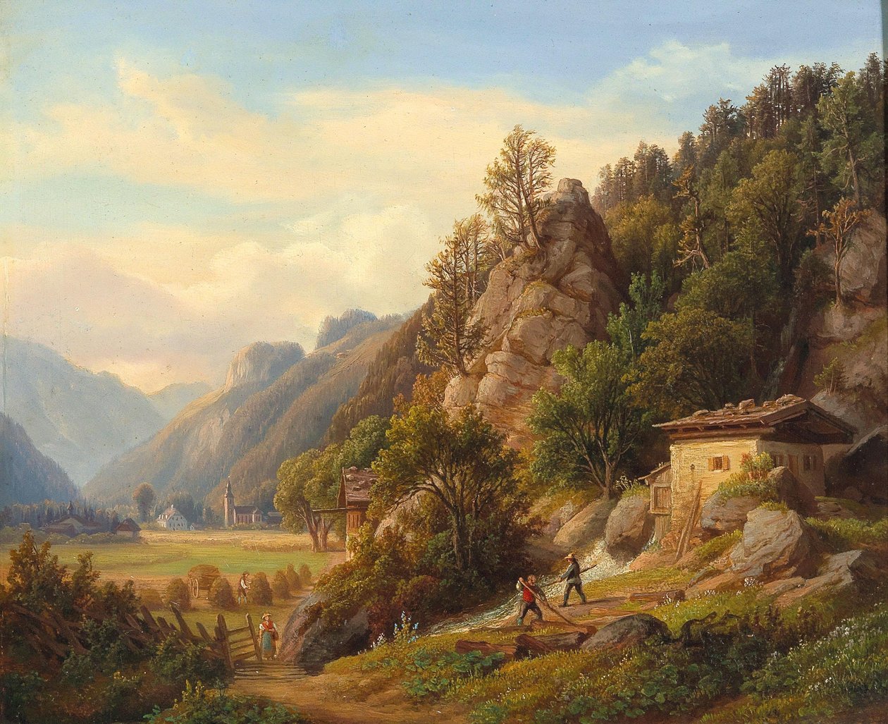 Alemão: Partie bey Frohnwies no caminho de Lofer para Salfelden em Pinzgau de Anton Schiffer
