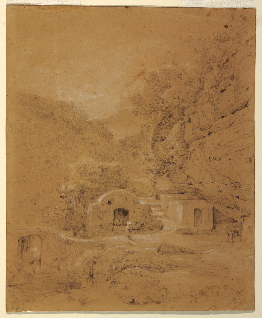Vista da paisagem entre Nápoles e Salerno de Anton Sminck Pitloo