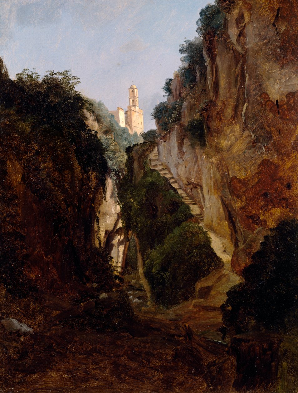 Rocky Gorge in Sorrento, de Anton Sminck Pitloo (1791-1837), Países Baixos, século XX de Anton Sminck Pitloo