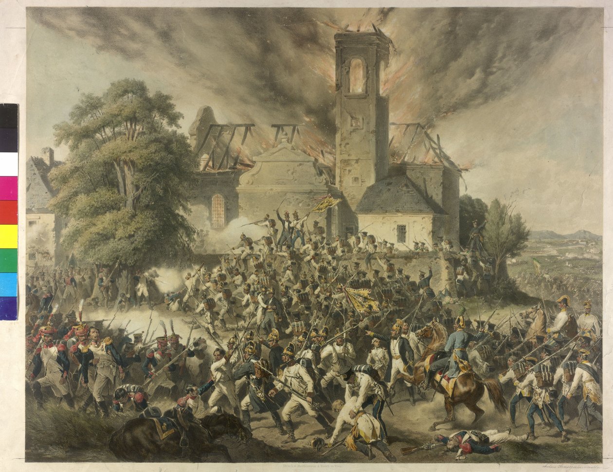 Batalha de Aspern 1809 de Anton Strassgschwandtner