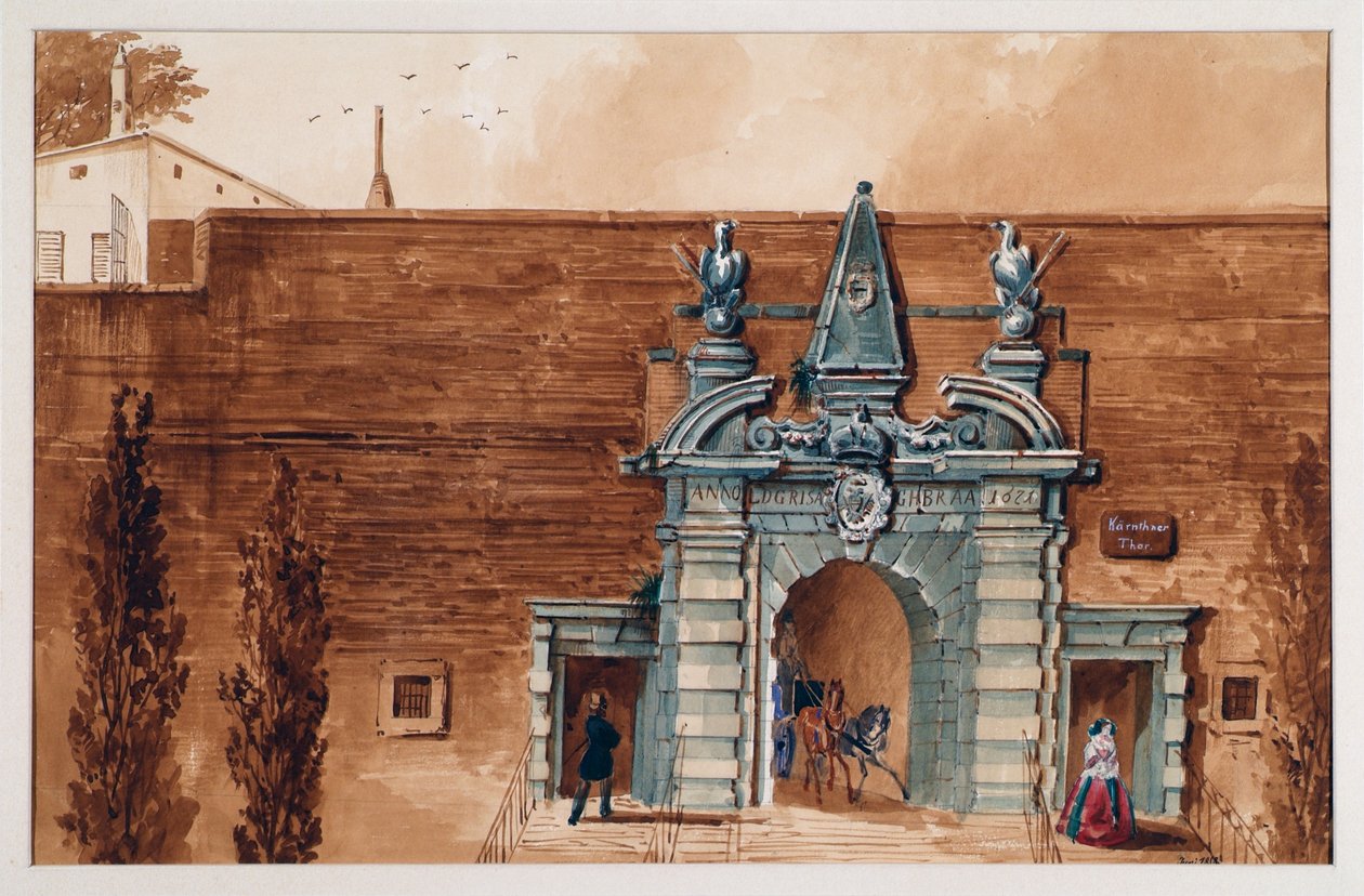 O antigo portão da Caríntia em Viena, de fora de Anton Stutzinger