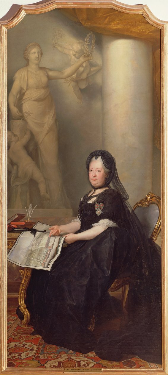Retrato de Maria Teresa, imperatriz do Sacro Império Romano-Germânico de Anton von Maron