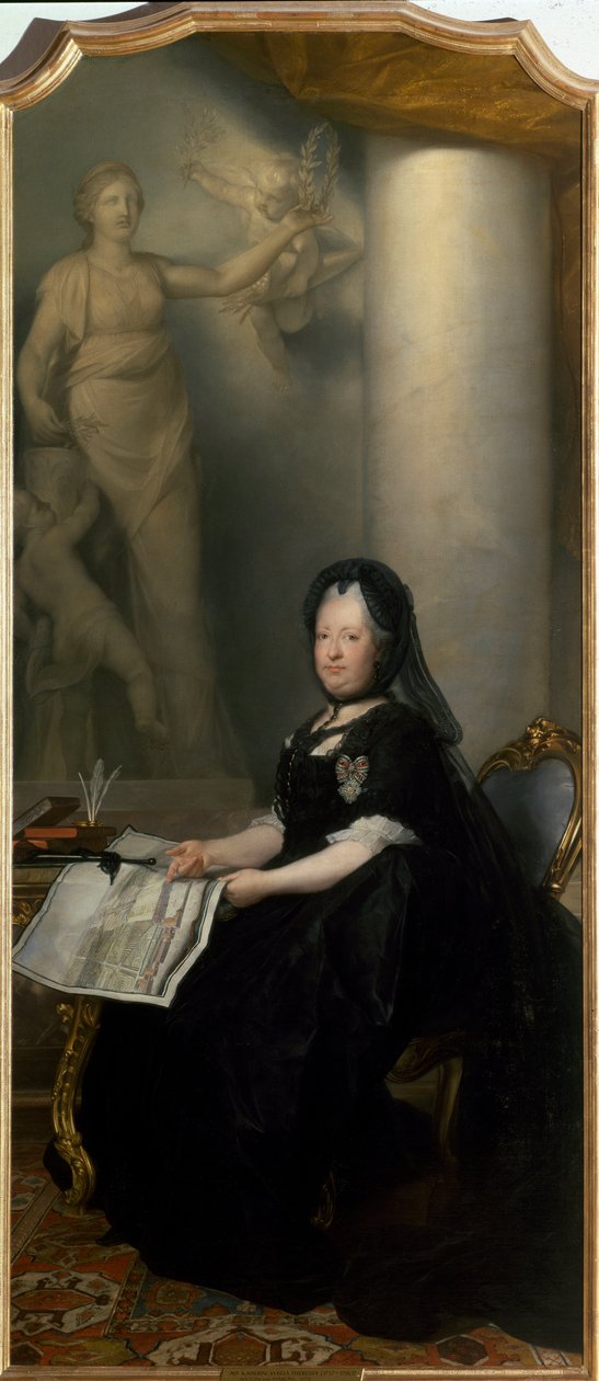 Retrato da Impressora Maria Teresa da Áustria (óleo sobre tela de Anton von Maron