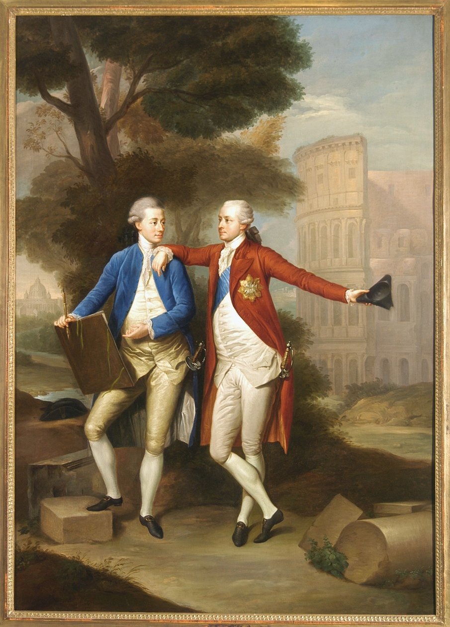 Os Condes Franciszek e Kazimierz Rzewuski em Roma, 1772 de Anton von Maron