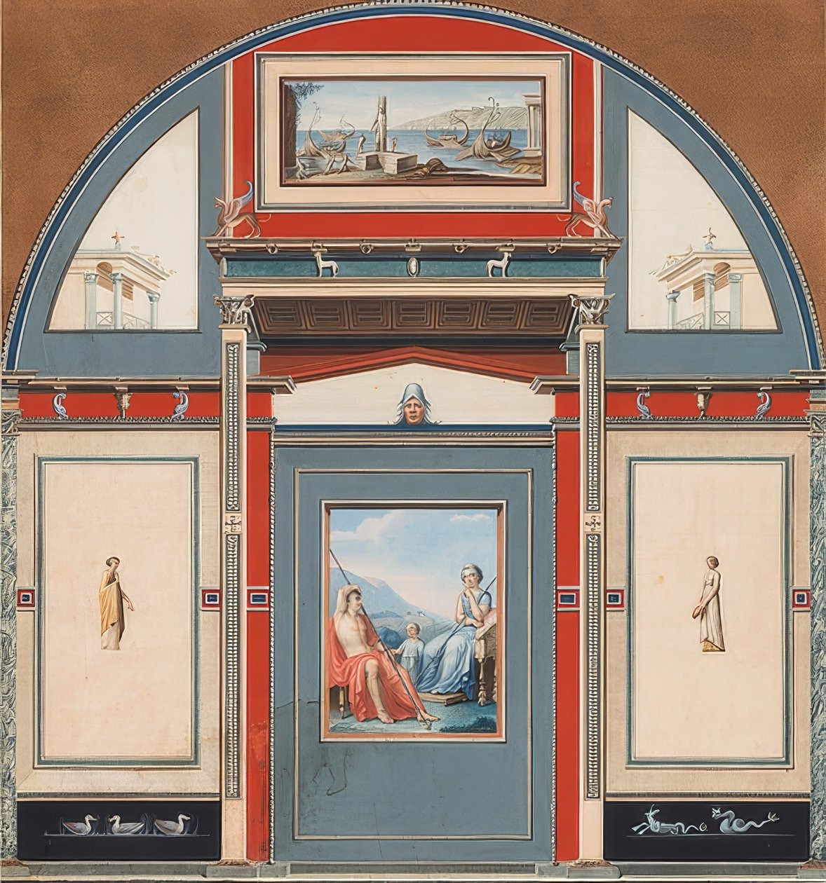 Mural de uma casa romana em razão da Villa Negroni em Roma, Vênus e Adônis. 1781 de Anton von Maron