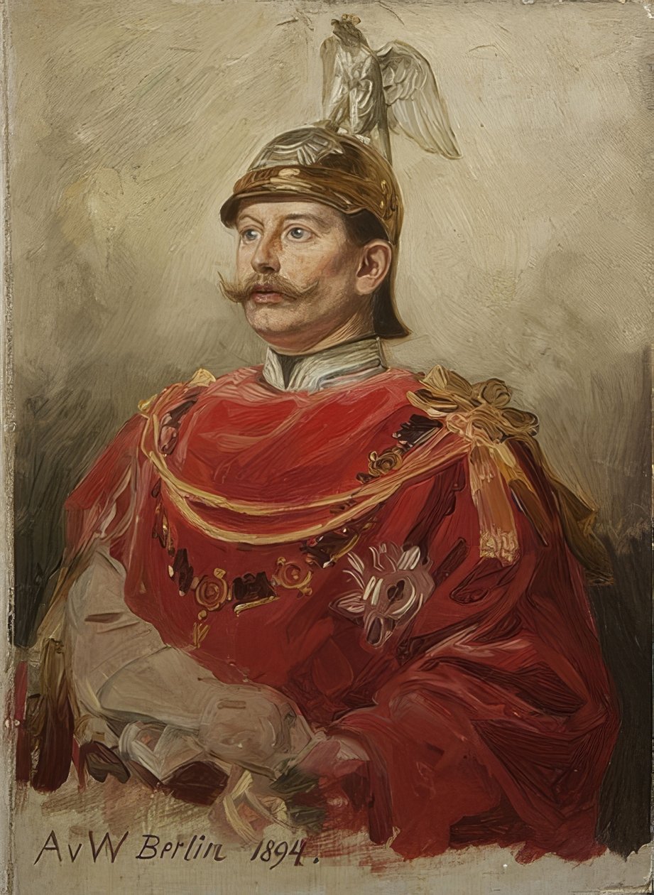 Retrato de Guilherme II (1859-1941), imperador da Alemanha e rei da Prússia. 1894 de Anton Alexander von Werner
