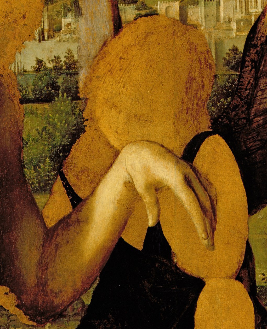 Cristo apoiado por três anjos (detalhe de 60385) de Antonello da Messina
