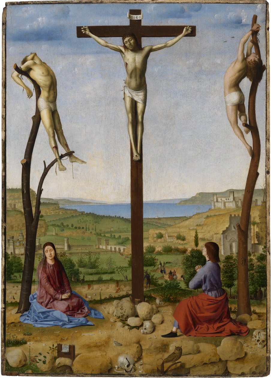 Crucificação com Santa Maria e São João Evangelista de Antonello da Messina
