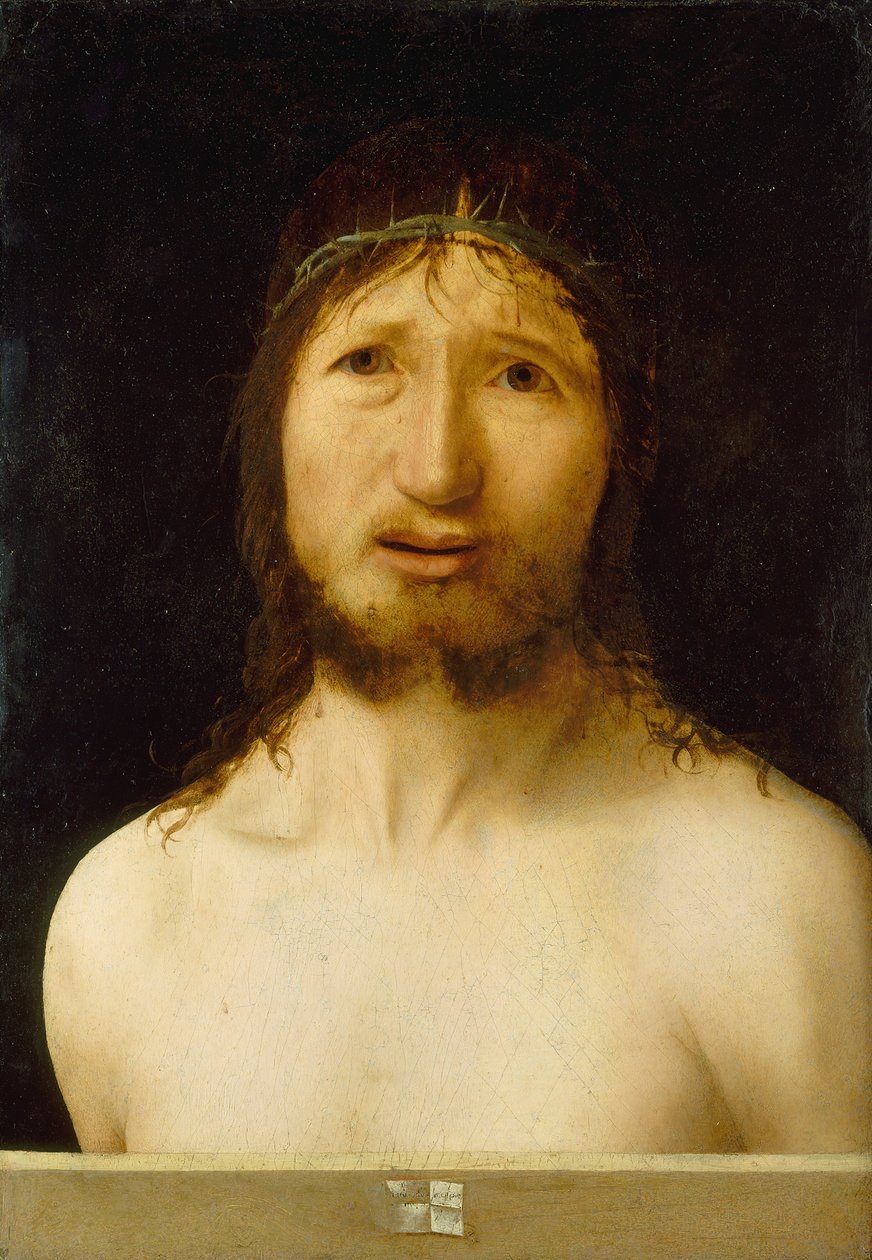 Cristo coroado de espinhos. de Antonello da Messina