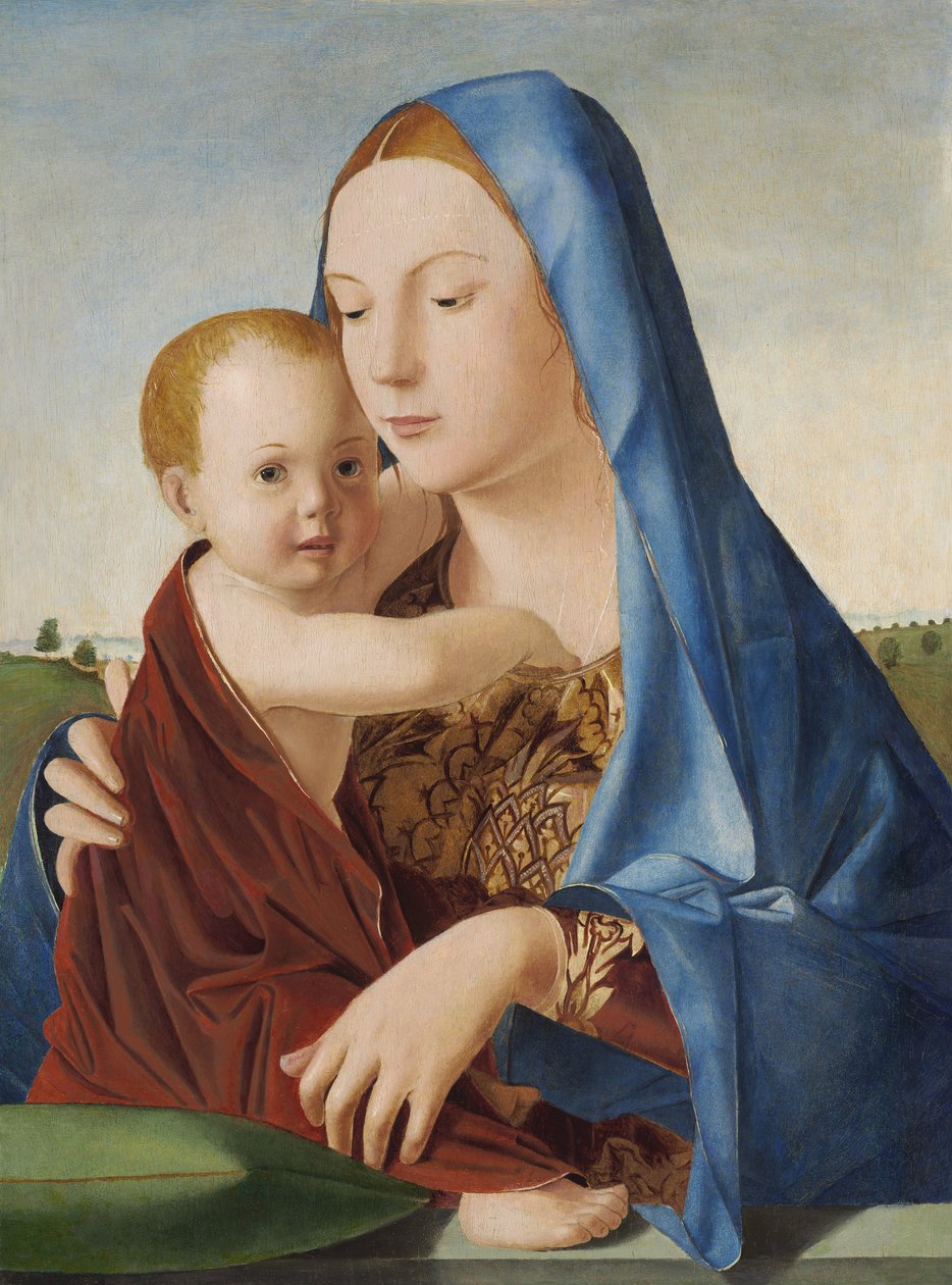 Madonna and Child, c.1475 (óleo e têmpera no painel transferido do painel) de Antonello da Messina