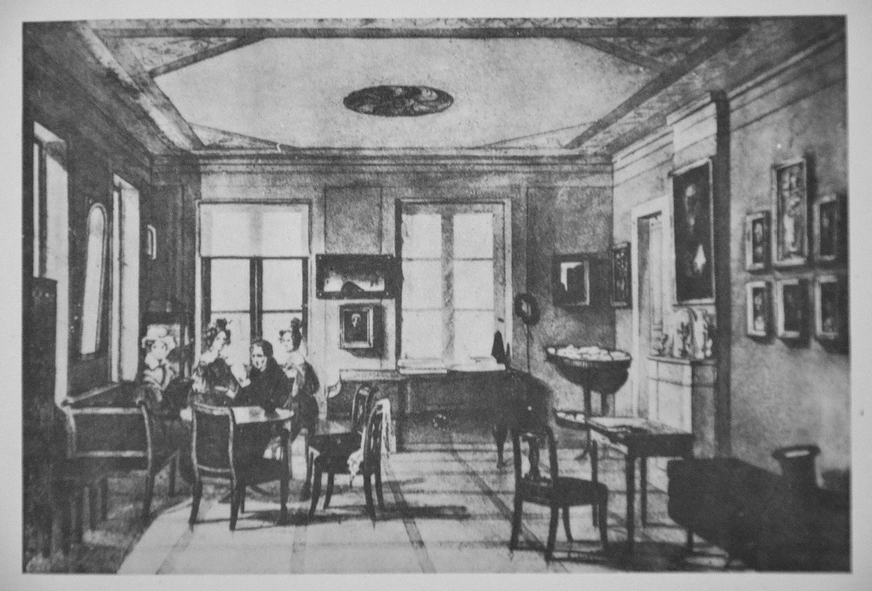 Um quarto no apartamento da família Chopin na Rua Krakowskie Przedmieście de Antoni Kolberg