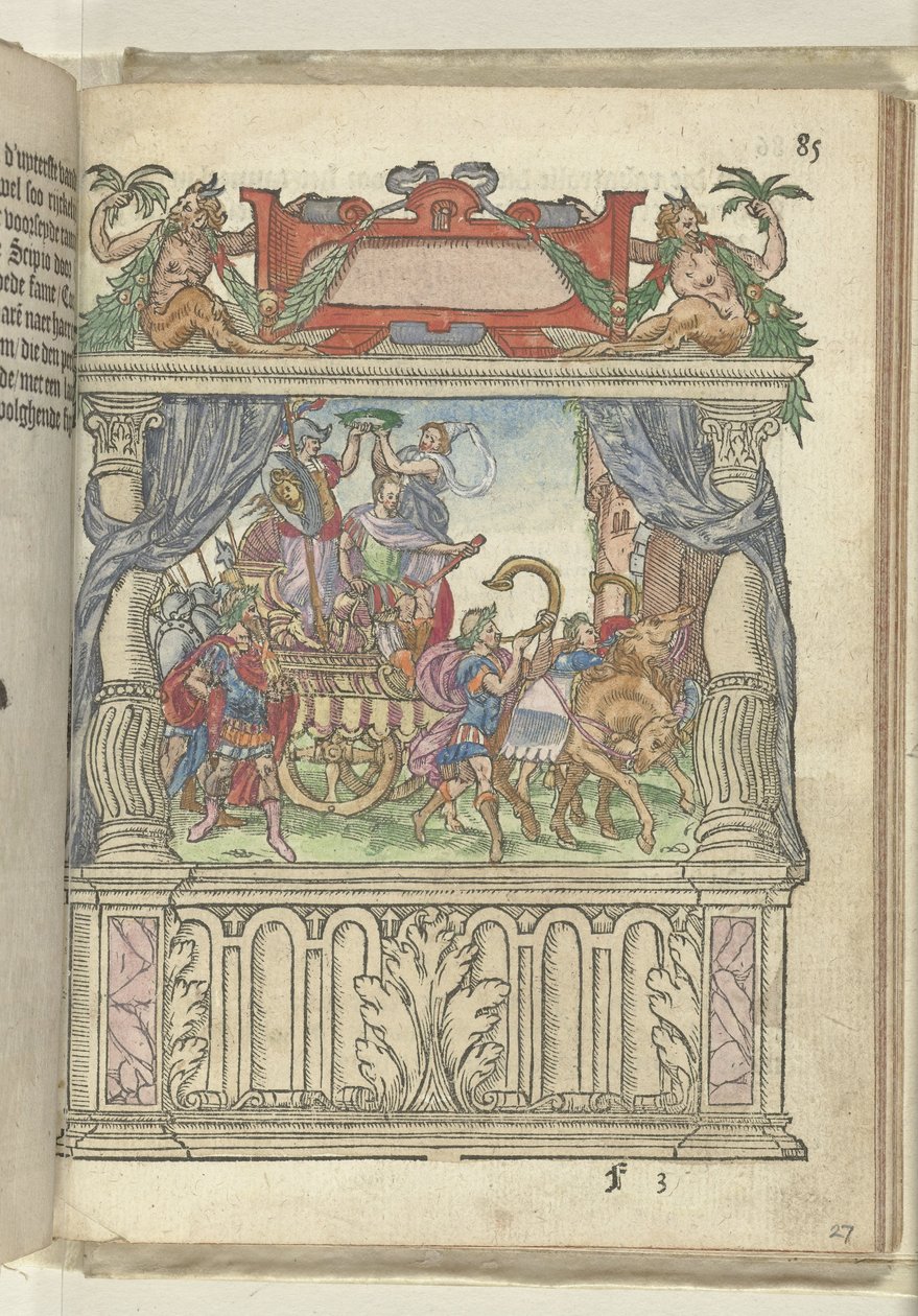 Actuação alegórica em palco no final da Stone Road, 1578 de Antoni van Leest