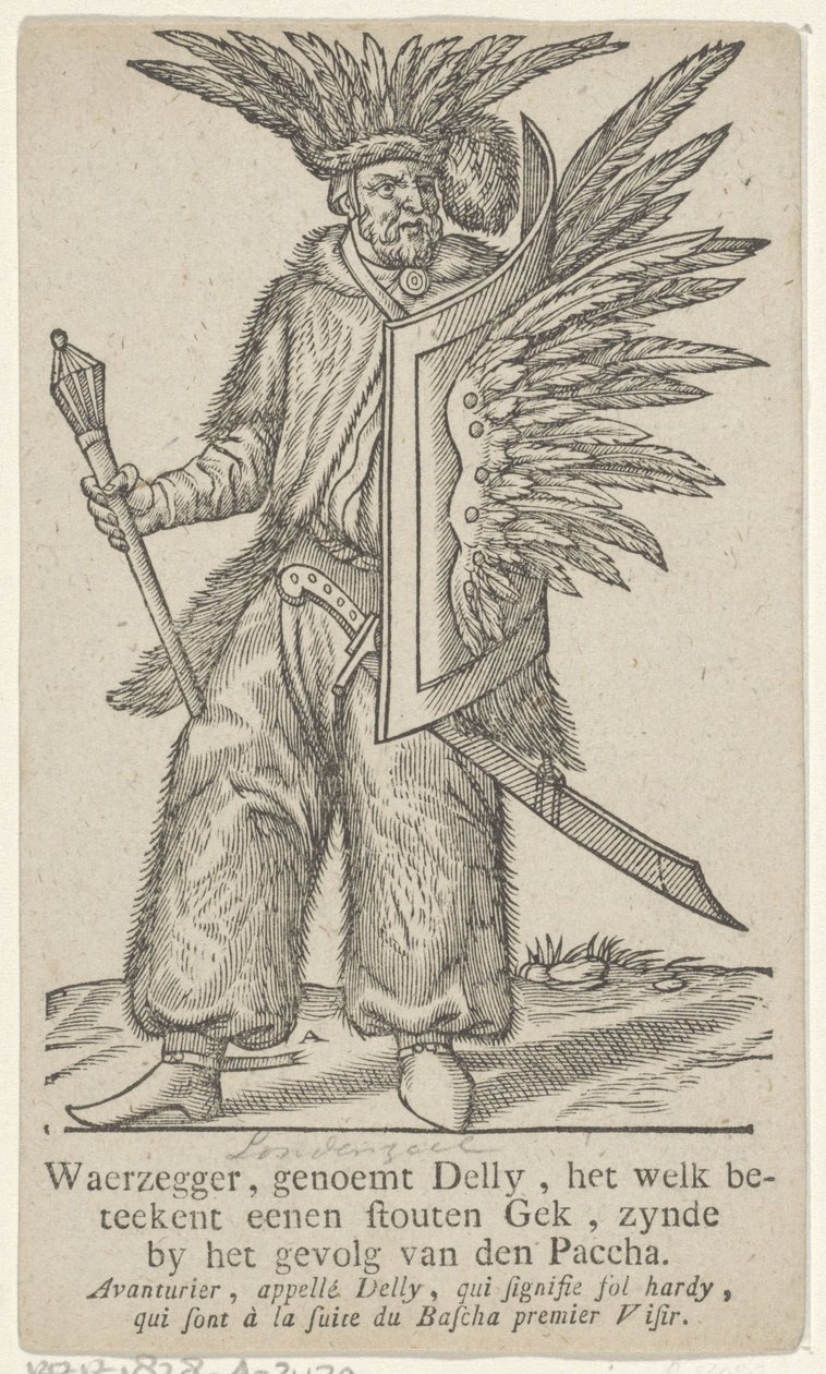 Deli da comitiva do pasha otomano
Adivinho, chamado Delly, que significa um louco robusto, pertencente à comitiva do Paccha (título sobre o objecto) de Antoni van Leest