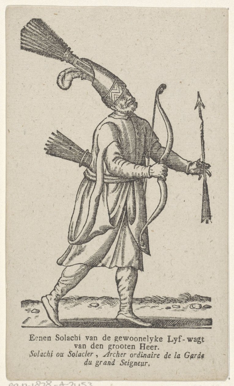 Homem em roupas orientais Eenen Solachi do habitual Lyf-wagt do grande Senhor (título no objeto) de Antoni van Leest