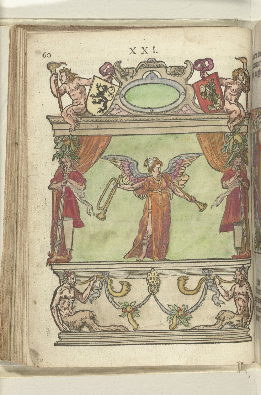 Palco com a personificação da Fama (Fama), 1578 de Antoni van Leest