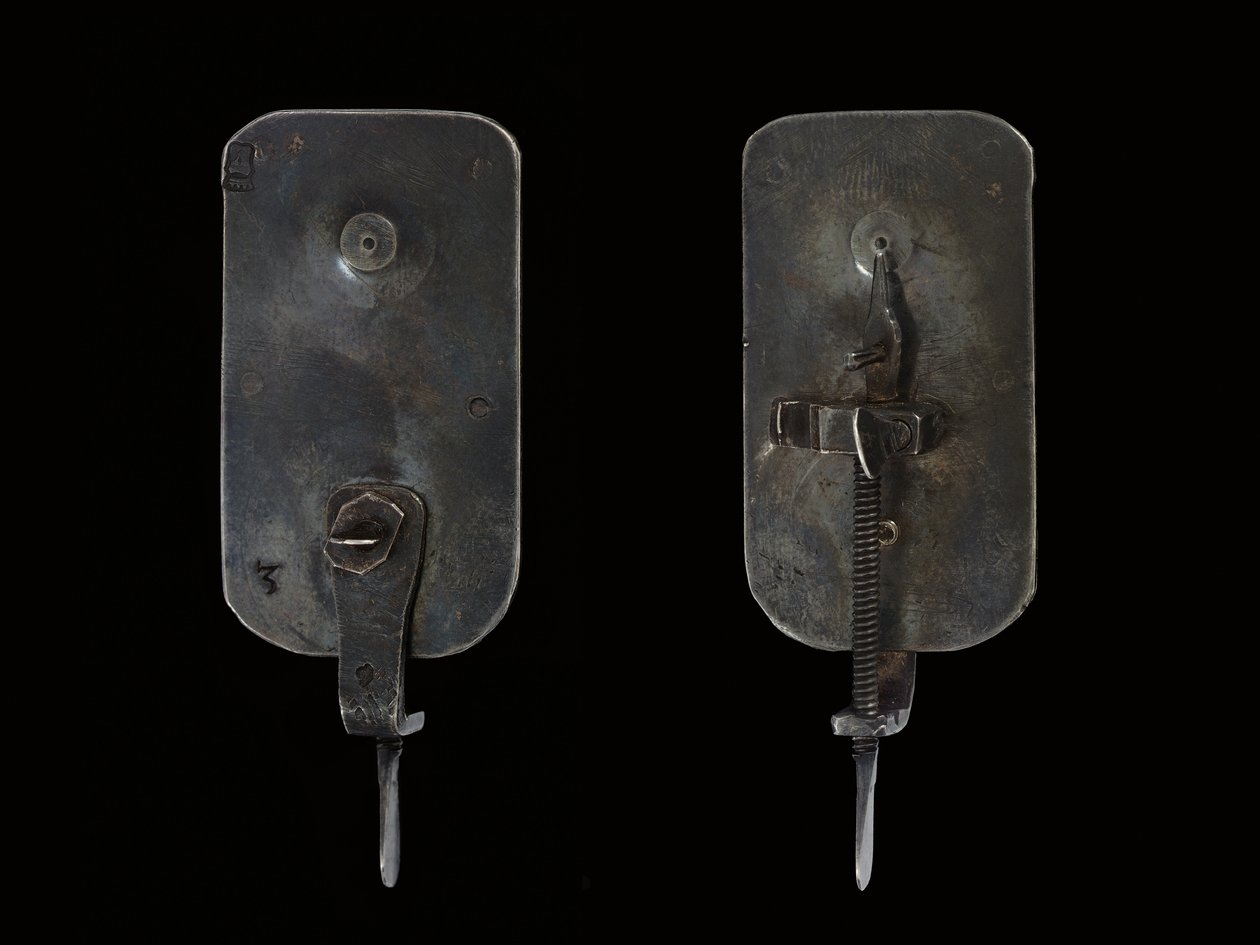 Microscópio, c.1690 (prata e vidro) (ver também 1121457-60) de Antoni van Leeuwenhoek