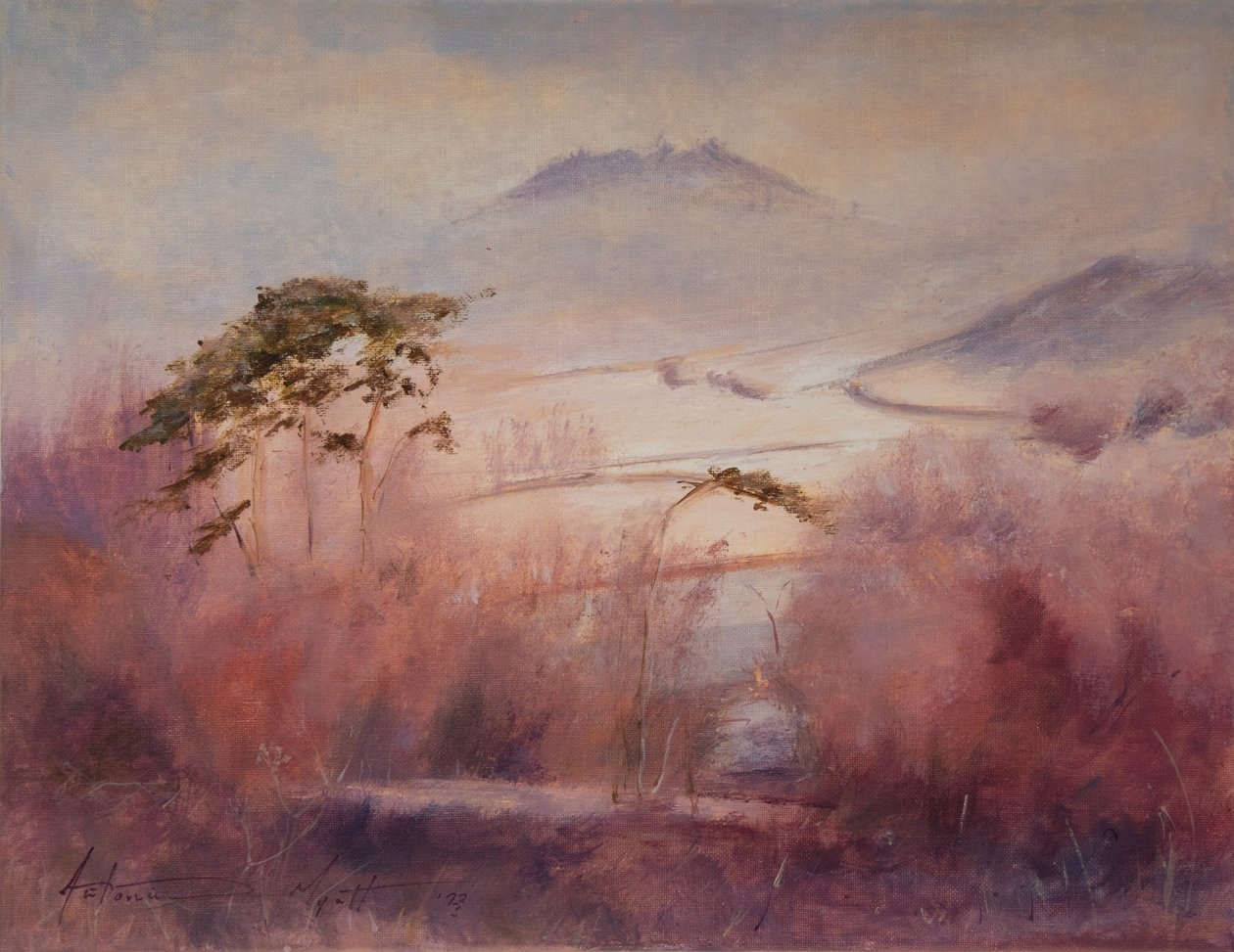 Frozen Valley, Somerset, 2023 (óleo sobre tela) de Antonia Myatt